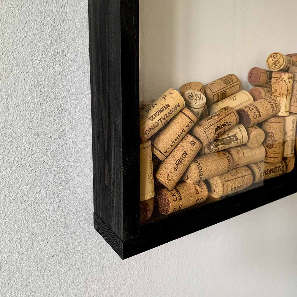 Cork memory cellar - black stained pine